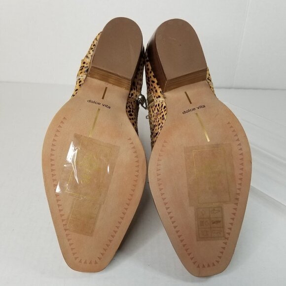 Dolce Vita Leopard Calf Hair 2" Block heel, Ankle Western Bootie Festival Sz 6 - Picture 4 of 11